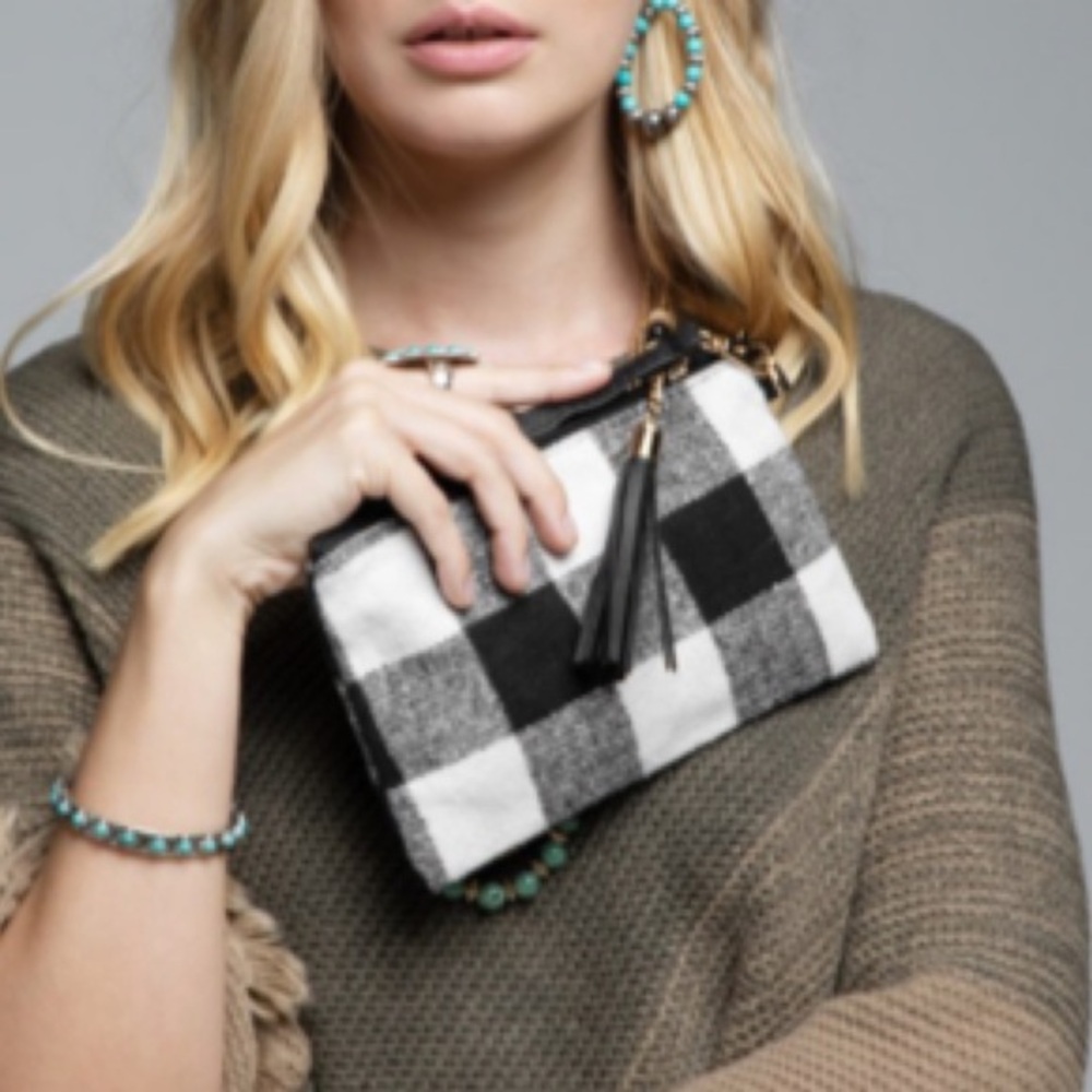 Buffalo Check Wallet Clutch Bag - Picture 1 of 5